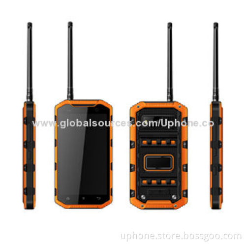 PTT function smart phone, 3G/quad-core/5.0" HD/1G+4G/2.0+8.0mp/GPS/PTT/waterproof IP68New